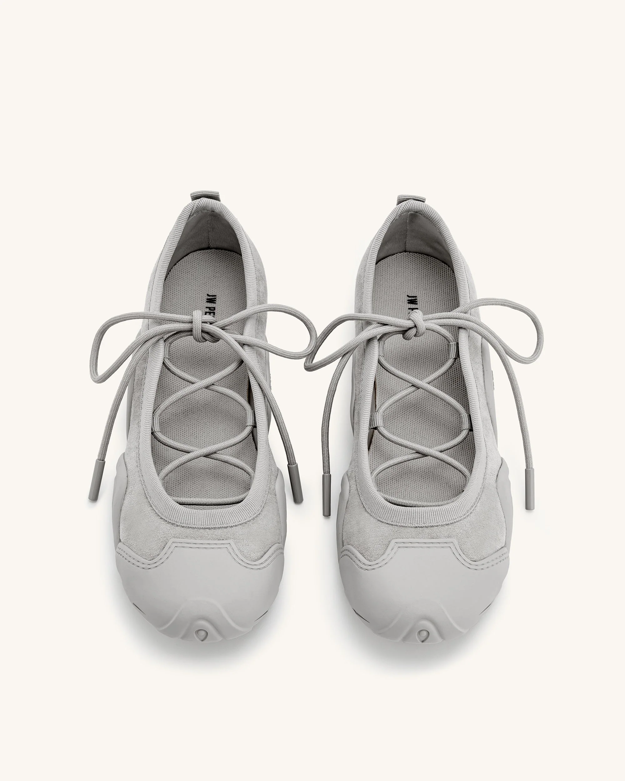Caitlin Lace-up Ballerina Sneakers  - Grey - Image 3