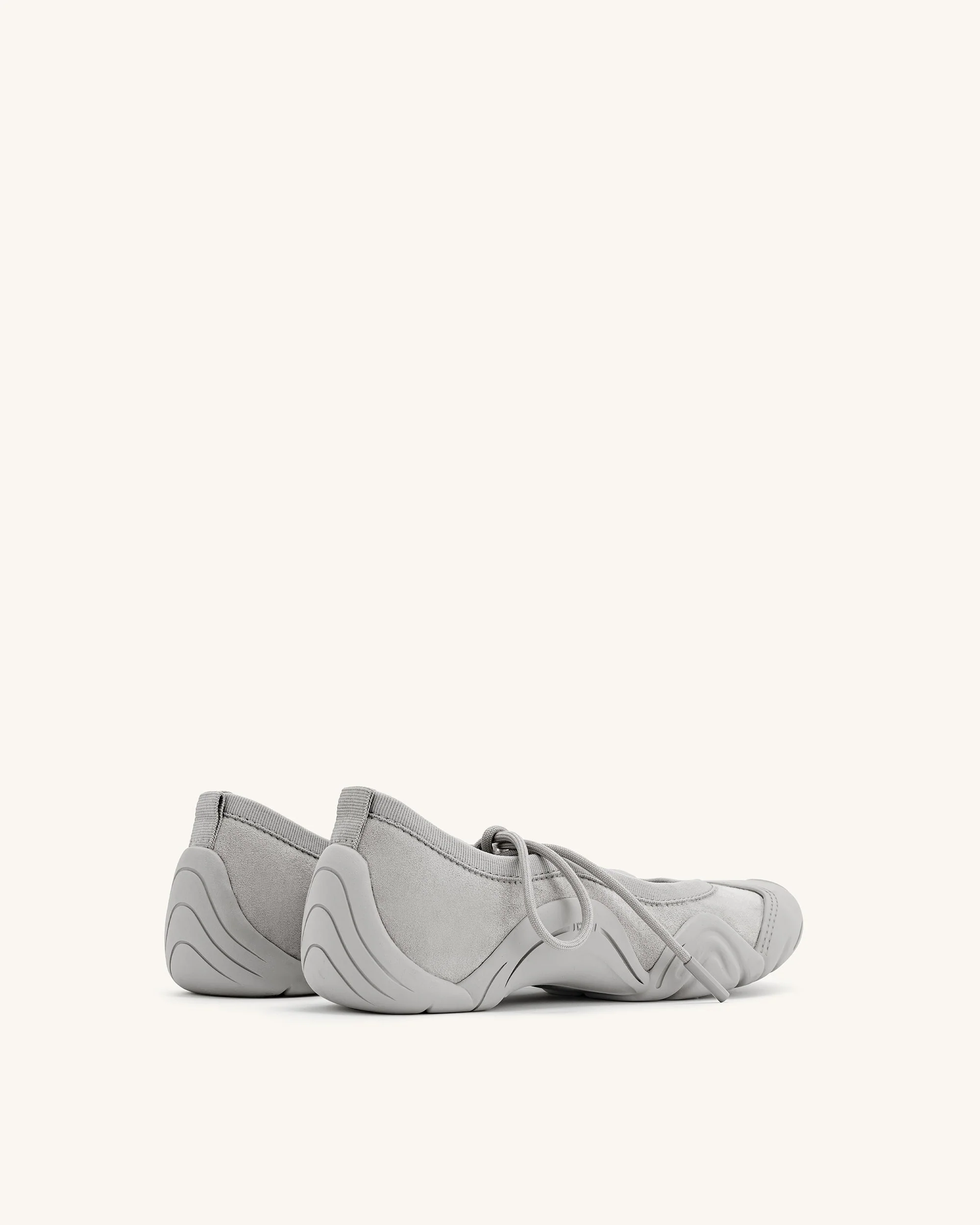 Caitlin Lace-up Ballerina Sneakers  - Grey - Image 4