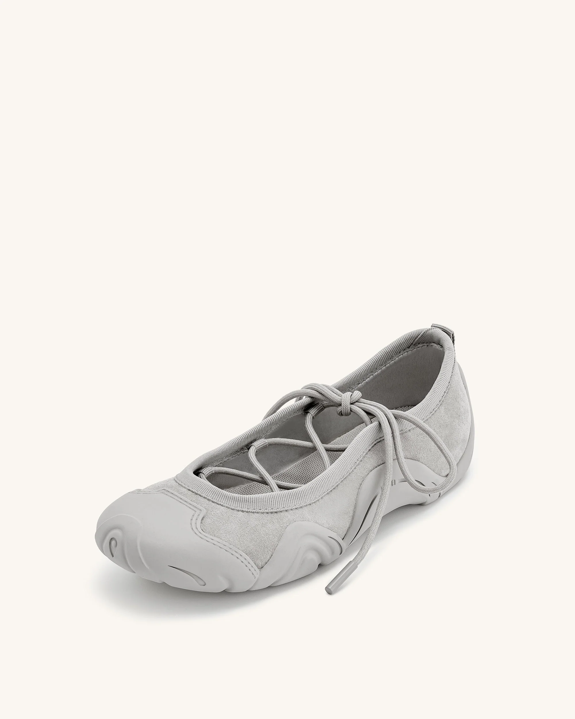 Caitlin Lace-up Ballerina Sneakers  - Grey - Image 5
