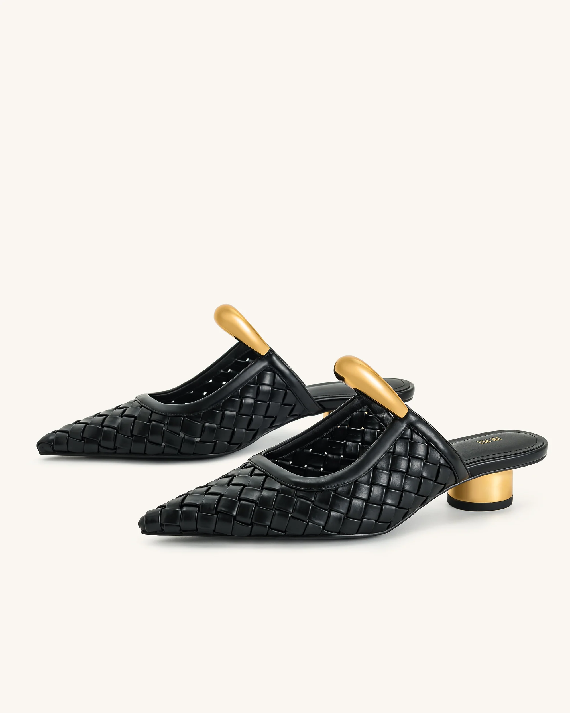 Helena Weave Pierced Mules - Black - Image 7