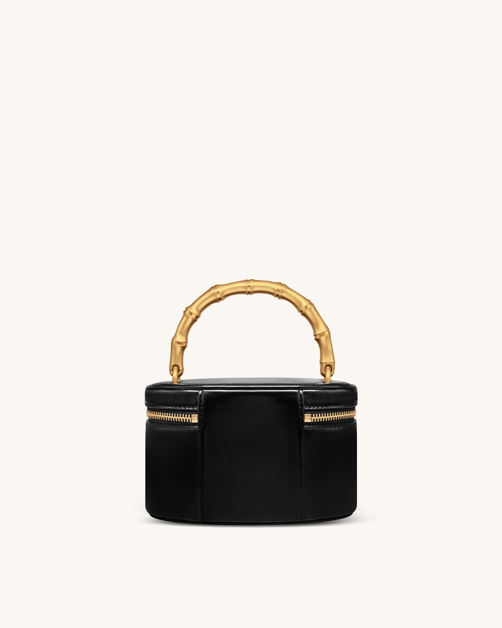 Natalie Metal Geometric Pendant Handle Bag - Black - Image 3